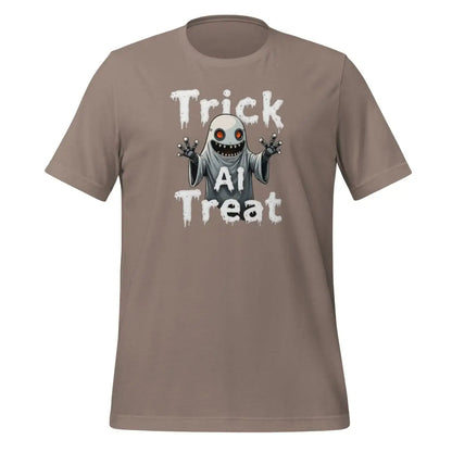 Trick AI Treat Ghost Robot T-Shirt (unisex) 🎃 - Pebble / M