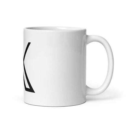 𝕏 White Glossy Mug