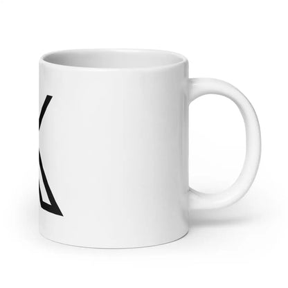 𝕏 White Glossy Mug