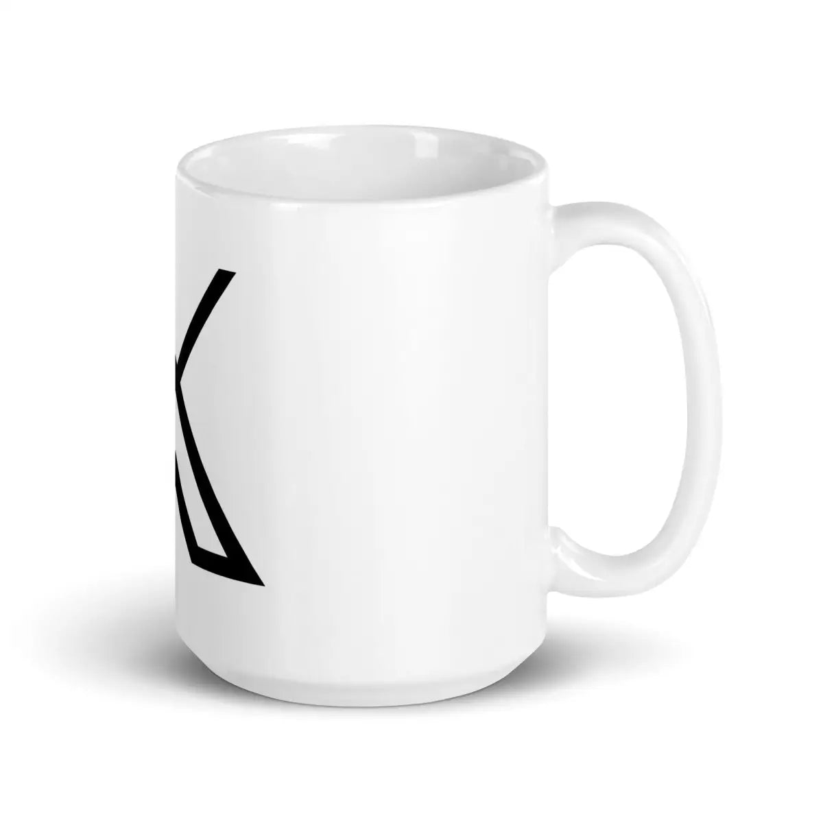 𝕏 White Glossy Mug