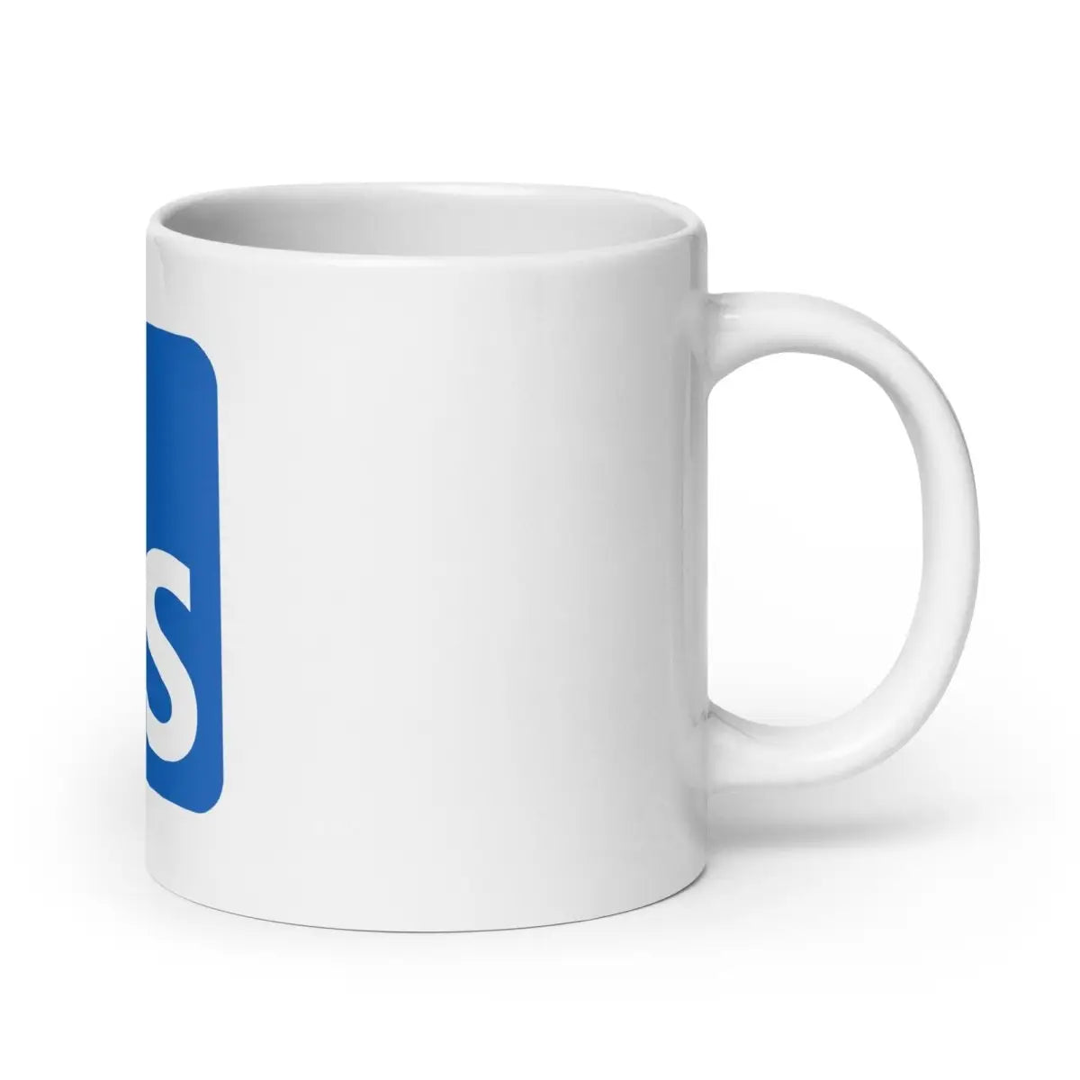 TypeScript Logo on White Glossy Mug