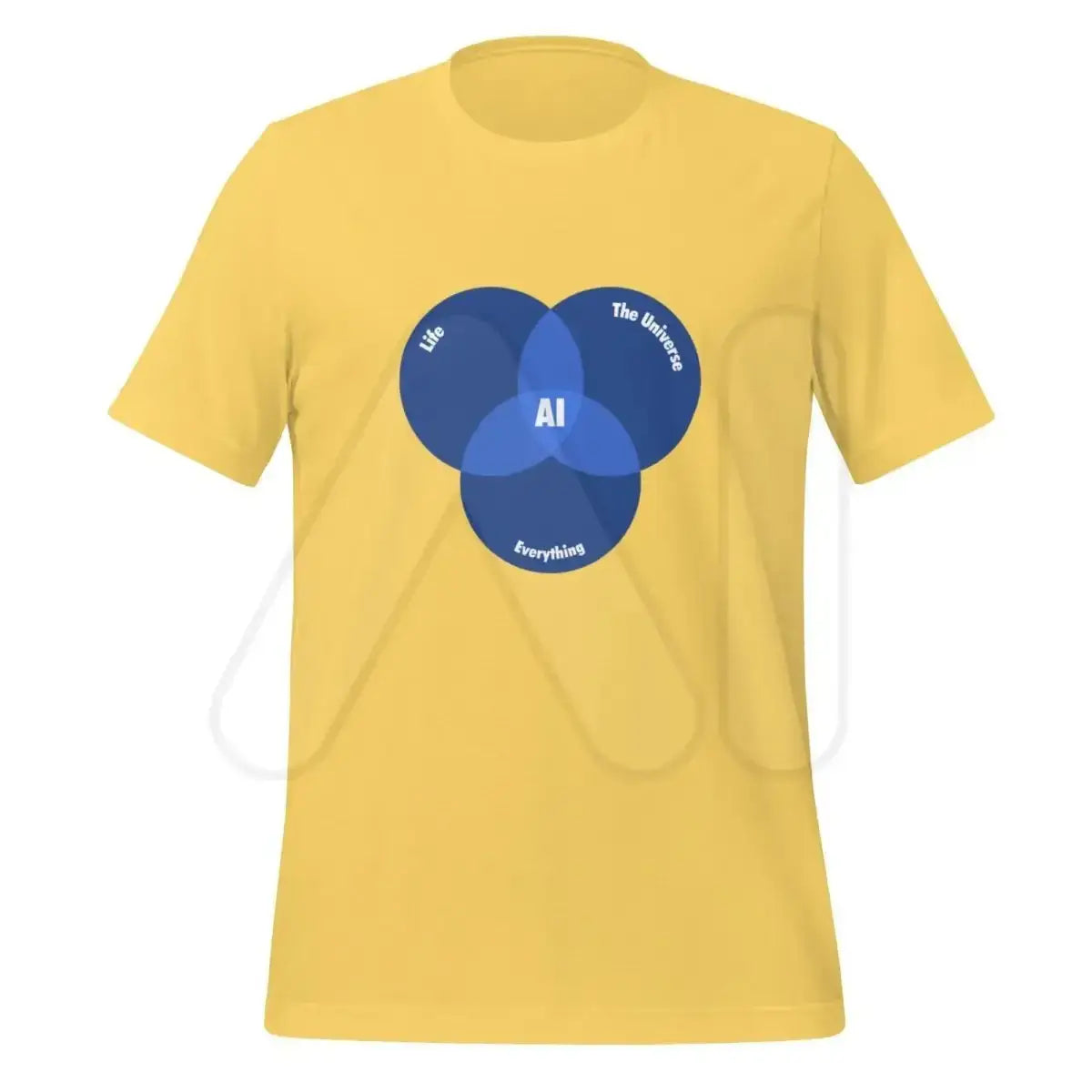 AI Venn Diagram T-Shirt (unisex) - Yellow / M