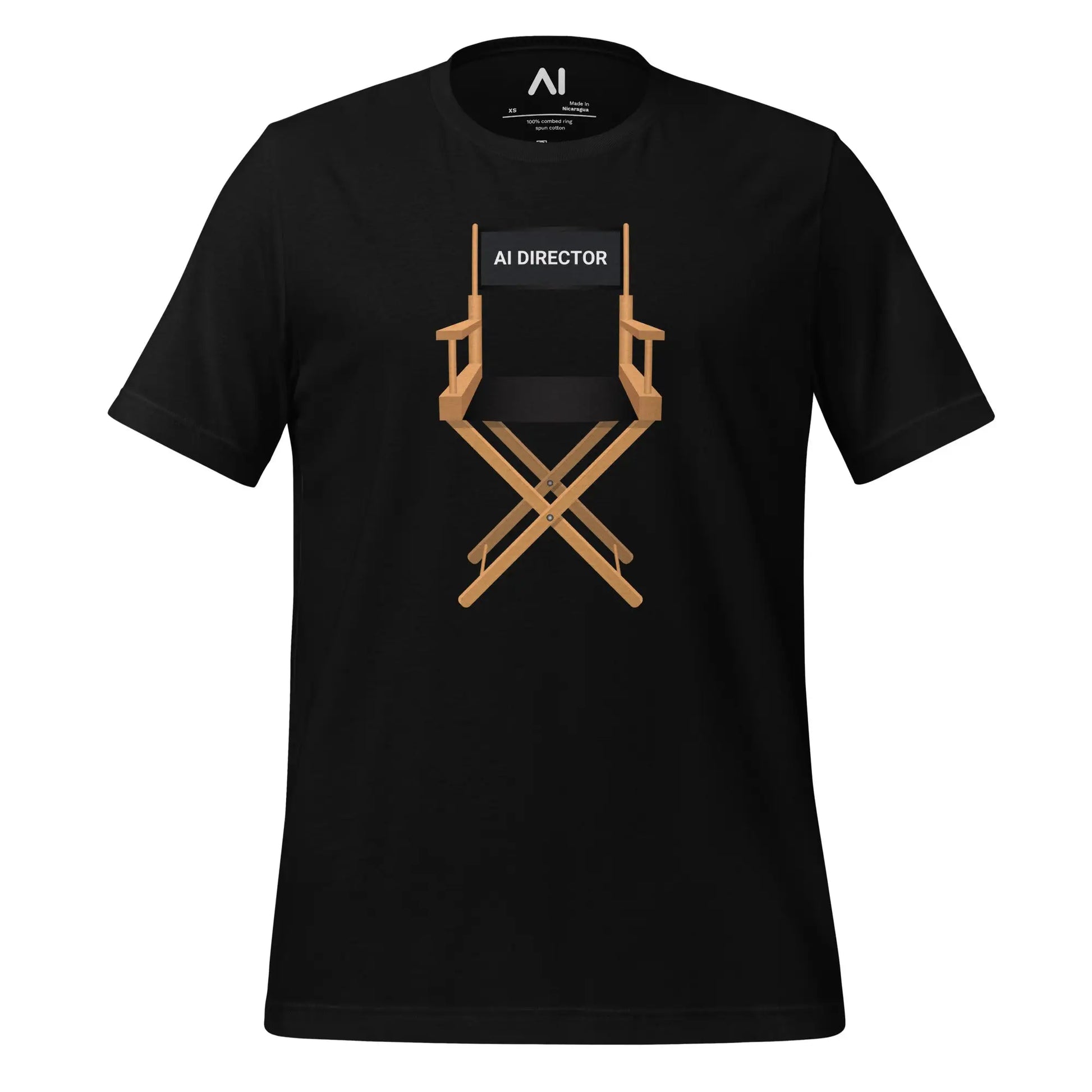 AI Video Director Chair T-Shirt (unisex) - Black / M