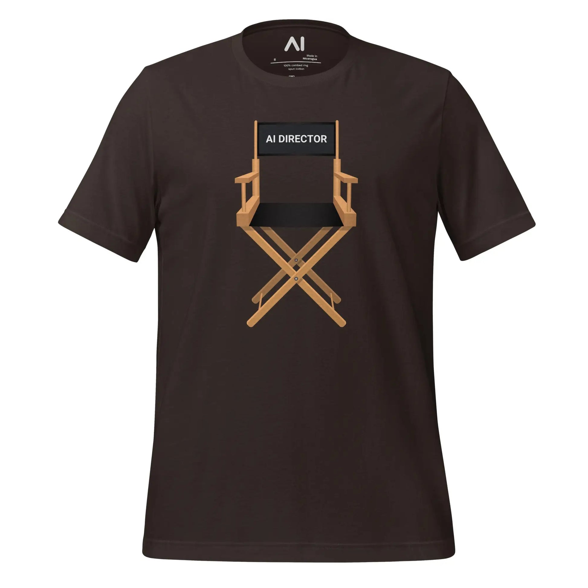 AI Video Director Chair T-Shirt (unisex) - Brown / M