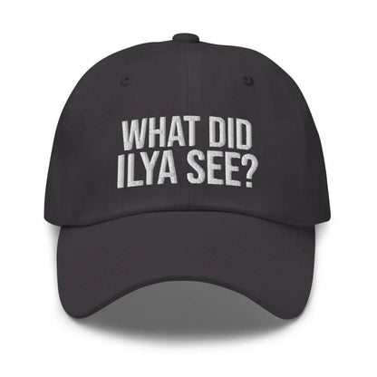 WHAT DID ILYA SEE? Embroidered Cap 4 - Dark Grey