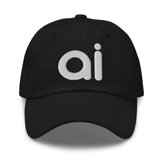 ai White Embroidered Cap - Black - AI Store