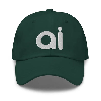 ai White Embroidered Cap - Spruce