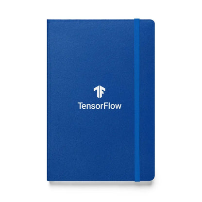 White Stacked TensorFlow 2 Logo Hardcover Bound Notebook - Blue