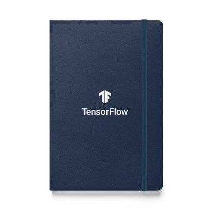 White Stacked TensorFlow 2 Logo Hardcover Bound Notebook - Navy