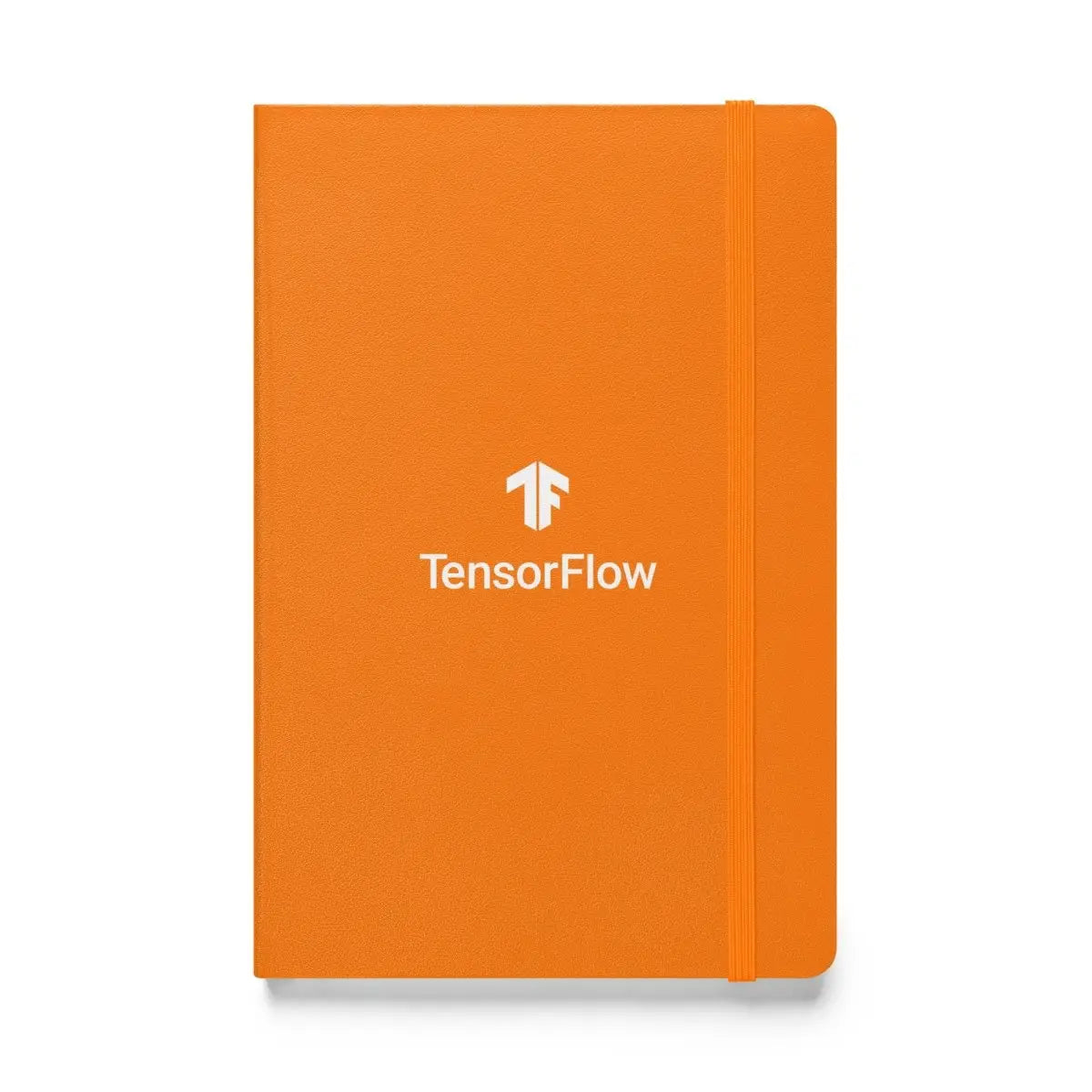 White Stacked TensorFlow 2 Logo Hardcover Bound Notebook - Orange