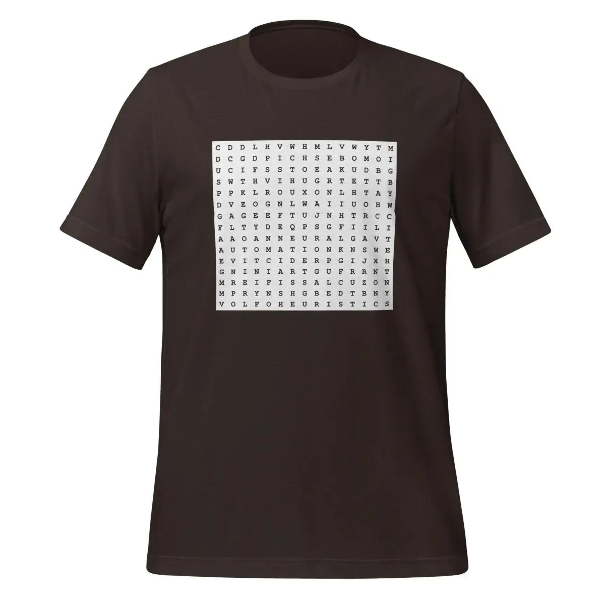 AI Word Puzzle T-Shirt (unisex) - Brown / M