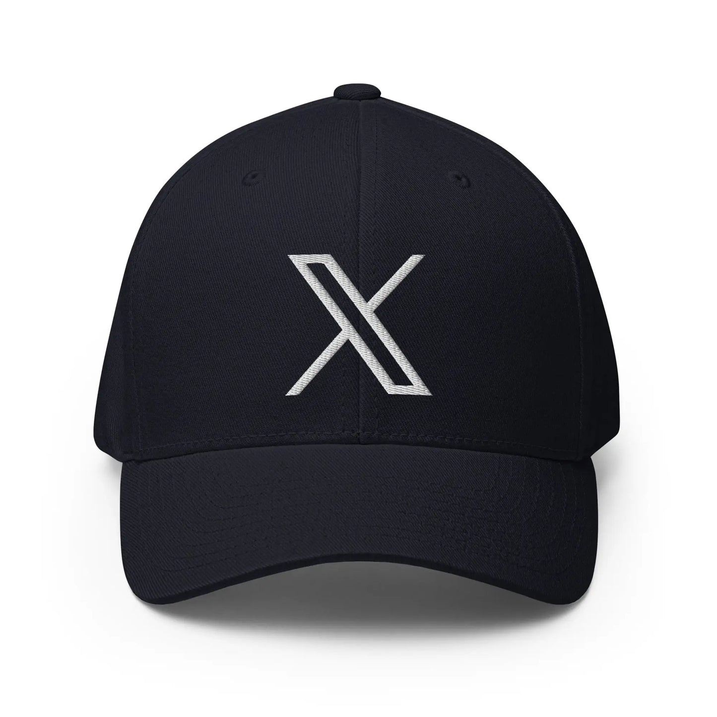 𝕏 Embroidered Closed-Back Baseball Cap - Dark Navy / S/M