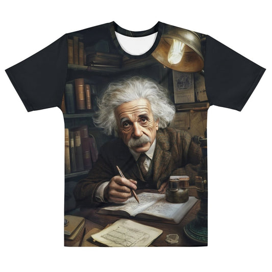 All - Over Print Albert Einstein Cartoon T-Shirt (men) - M - AI Store