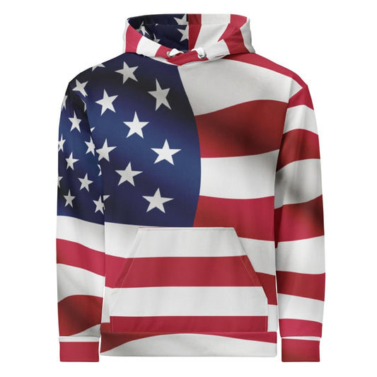 All - Over Print American Flag Hoodie (unisex) - 2XS - AI Store