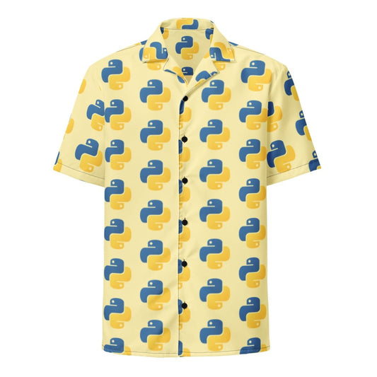 All - Over Print Banana Python Icon Button Shirt (unisex) - 2XS - AI Store