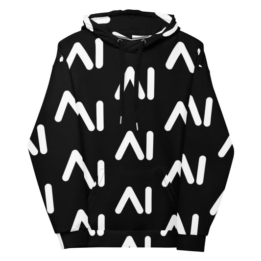 All - Over Print Black AI Logo Hoodie (unisex) - M - AI Store