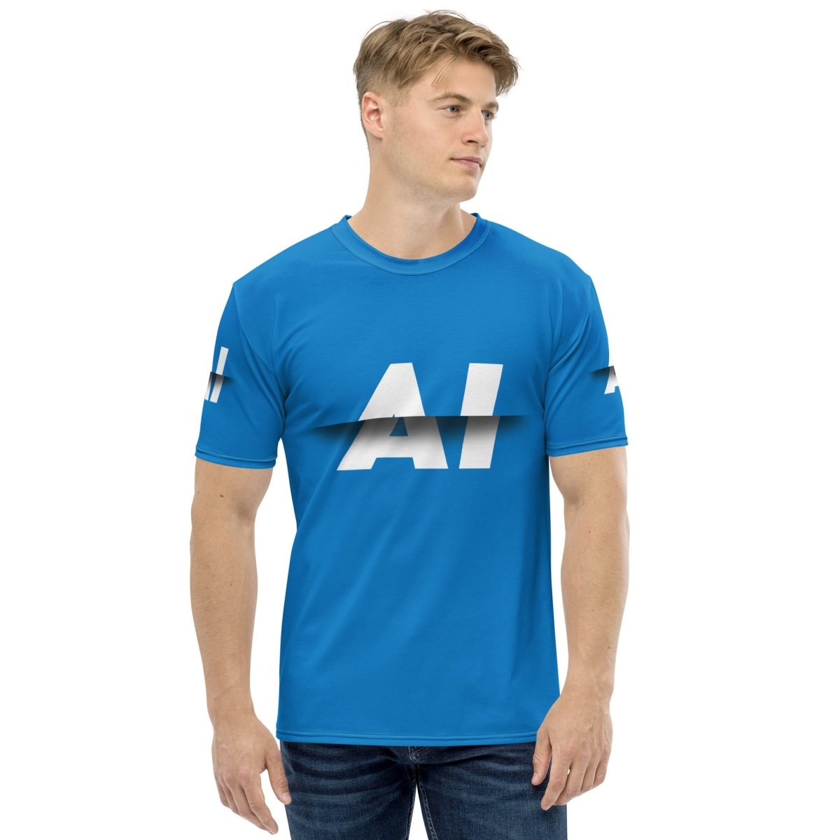 All - Over Print Blue AI Slice T-Shirt (men) - M - AI Store