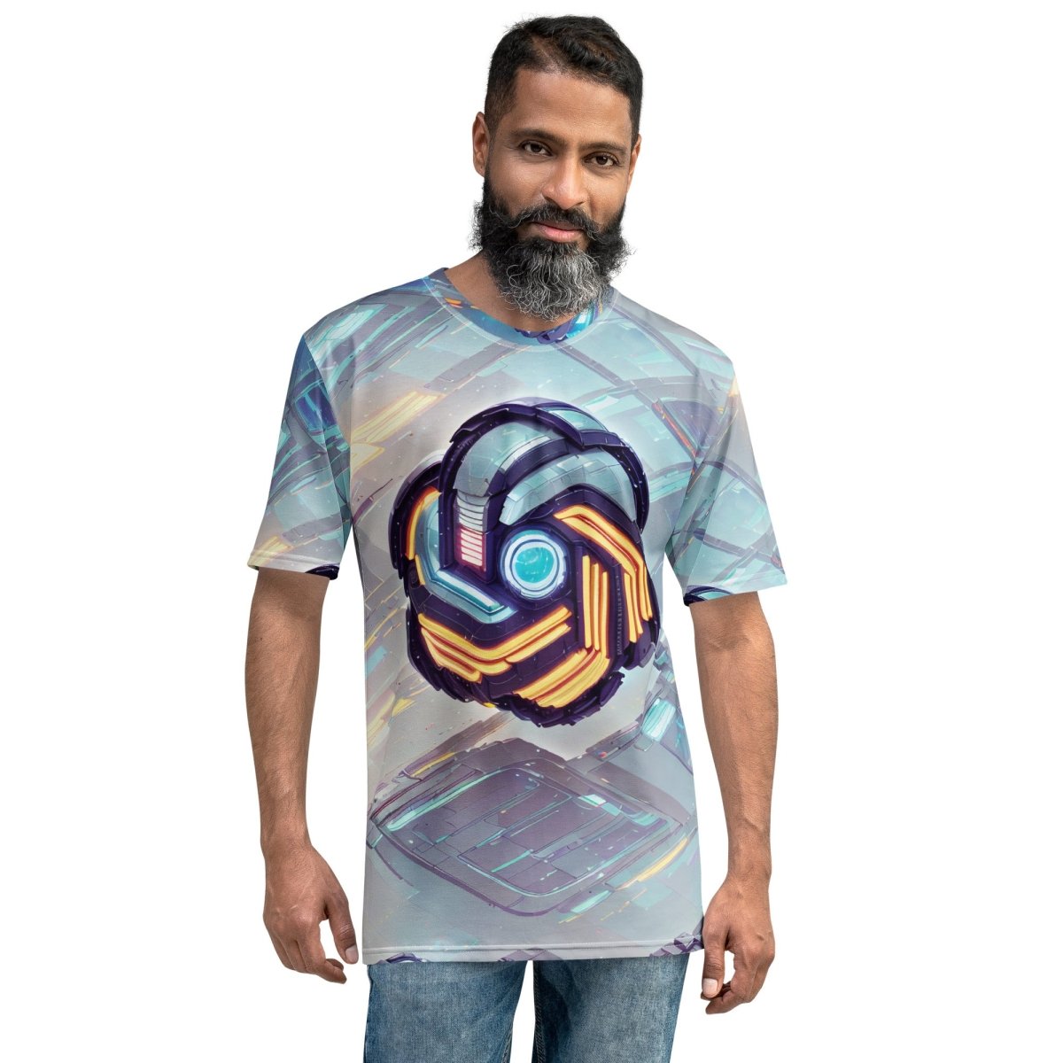 All - Over Print Futuristic OpenAI Logo Scene T - Shirt (men) - M - AI Store