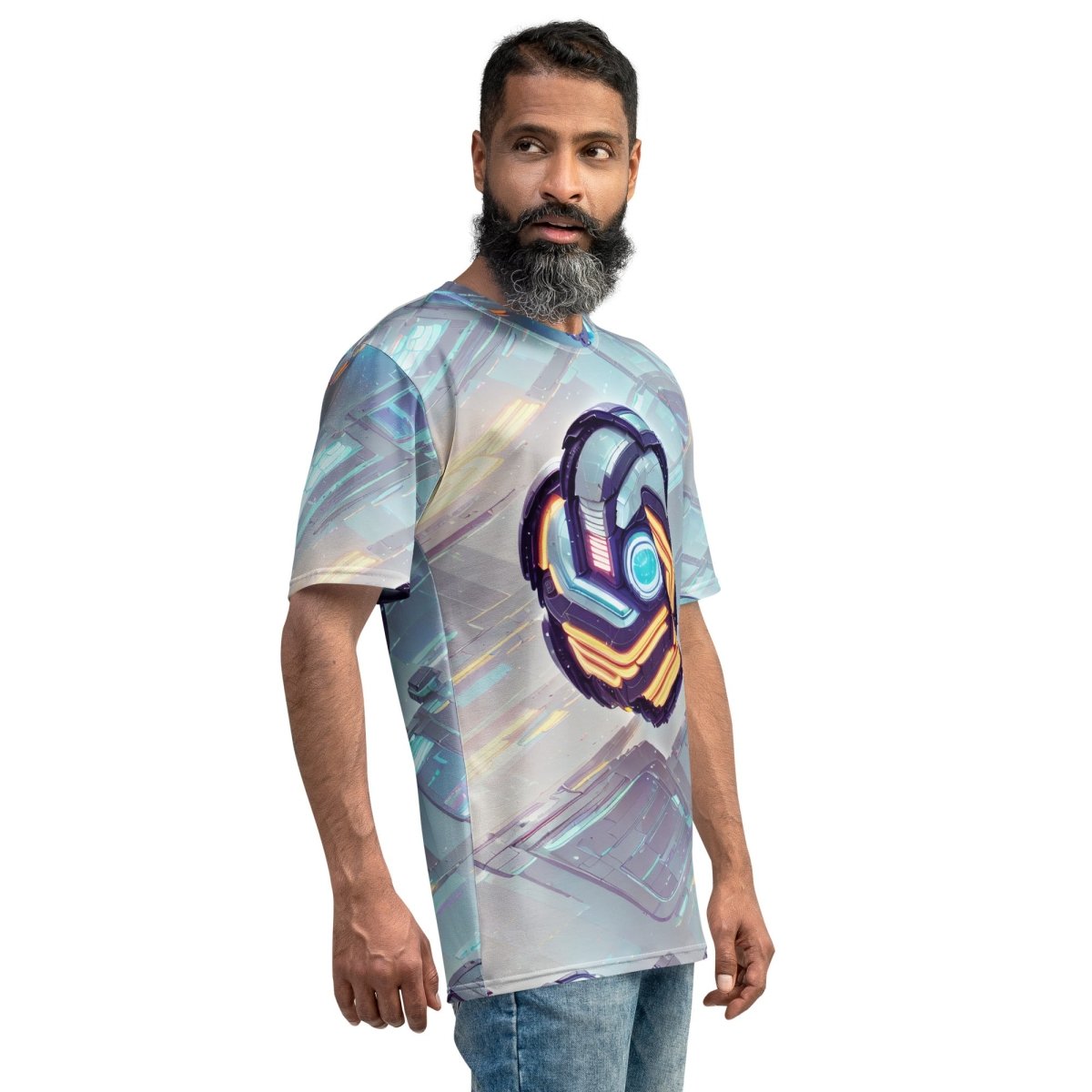 All - Over Print Futuristic OpenAI Logo Scene T - Shirt (men) - M - AI Store