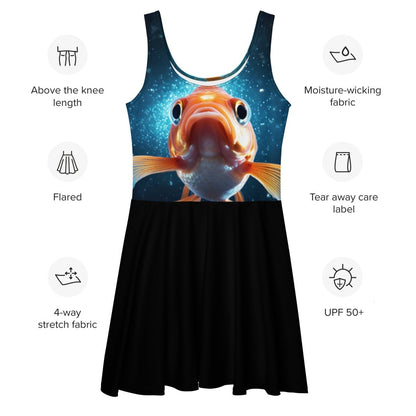 All - Over Print Goldfish Skater Dress (women) - M - AI Store
