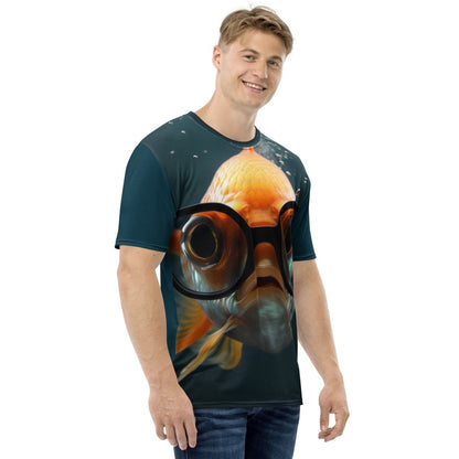 All - Over Print Goldfish with Glasses T - Shirt (men) - M - AI Store