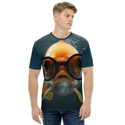 All - Over Print Goldfish with Glasses T - Shirt (men) - M - AI Store