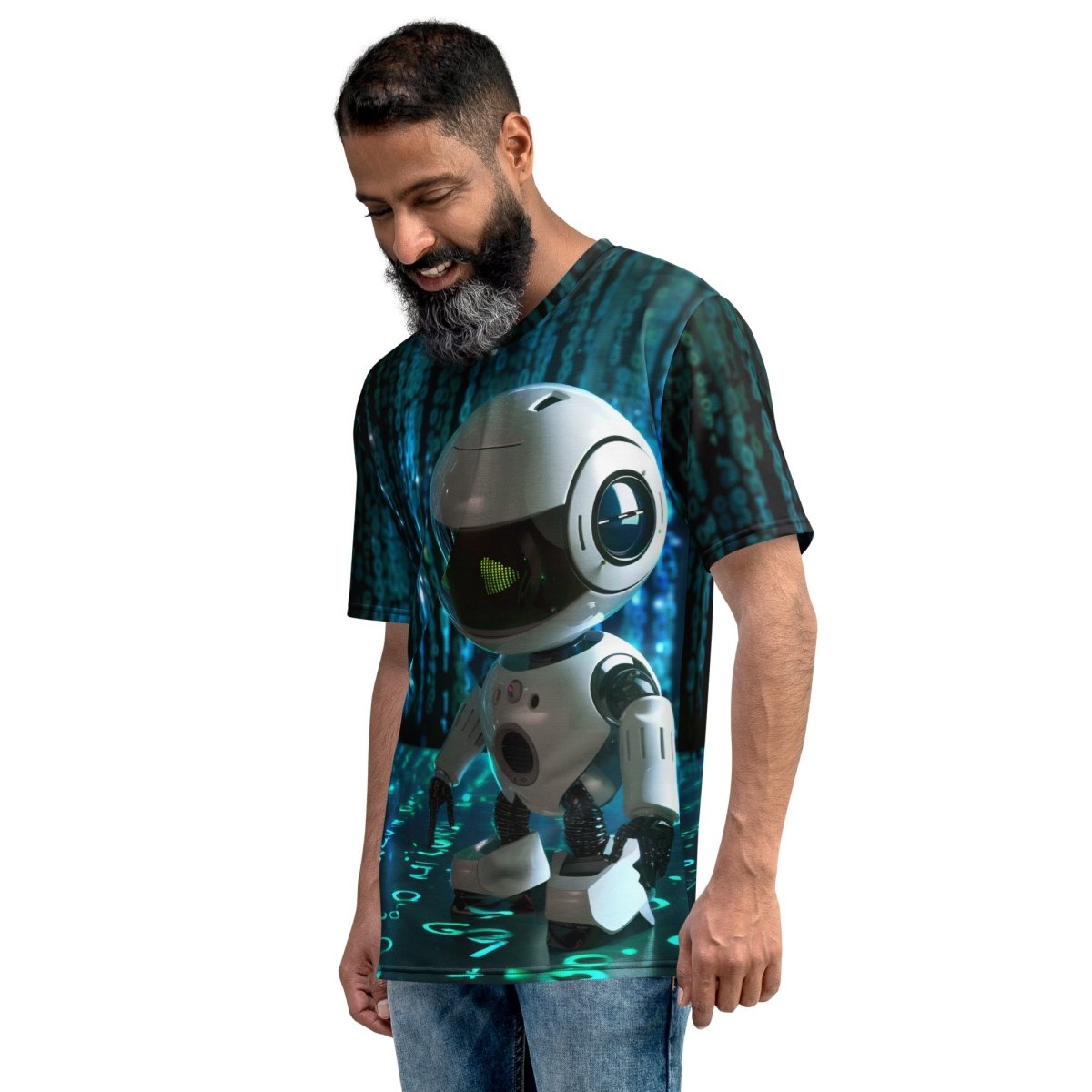 All-Over Print Hacking Robot Hero T-Shirt (men) - AI Store
