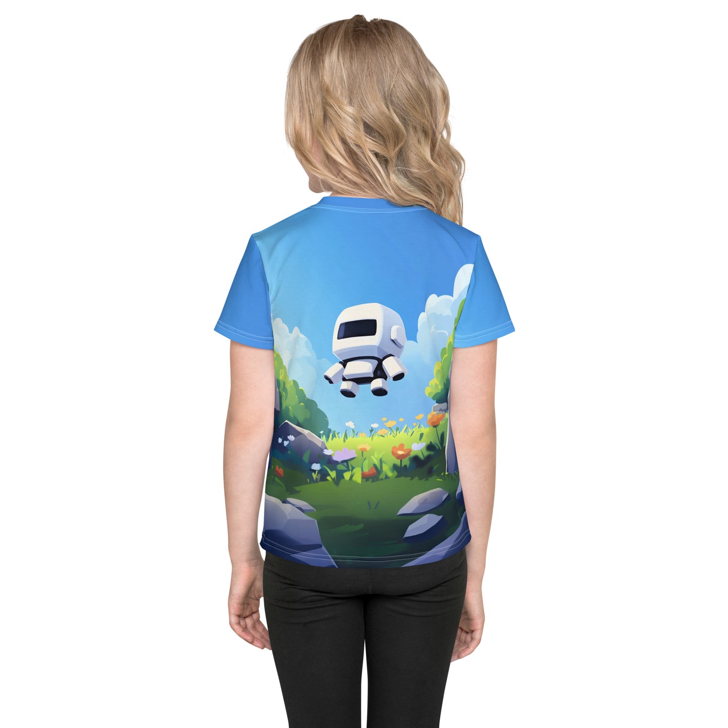 All-Over Print Floating Robot T-Shirt (children)