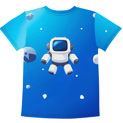 All-Over Print Robot Floating in Space T-Shirt (children)