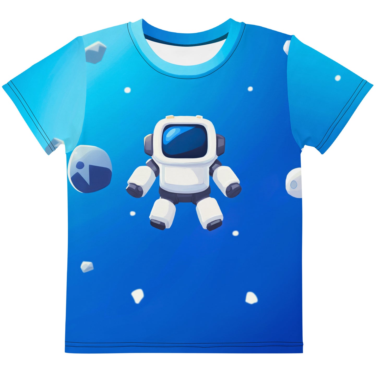 All-Over Print Robot Floating in Space T-Shirt (children)