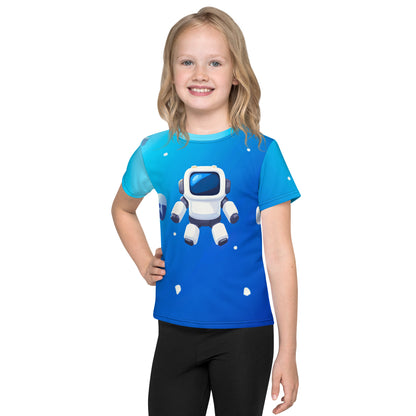 All-Over Print Robot Floating in Space T-Shirt (children)