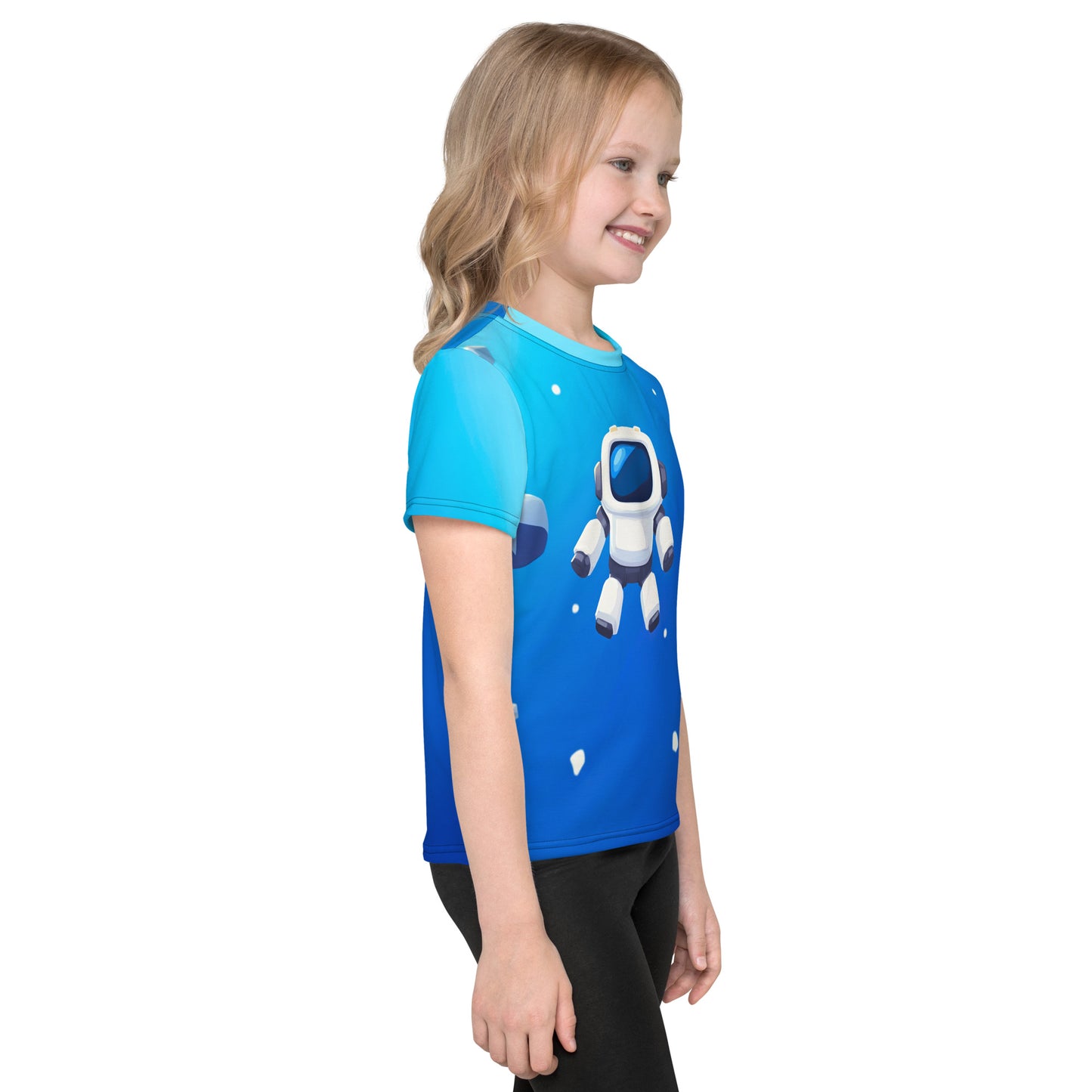 All-Over Print Robot Floating in Space T-Shirt (children)