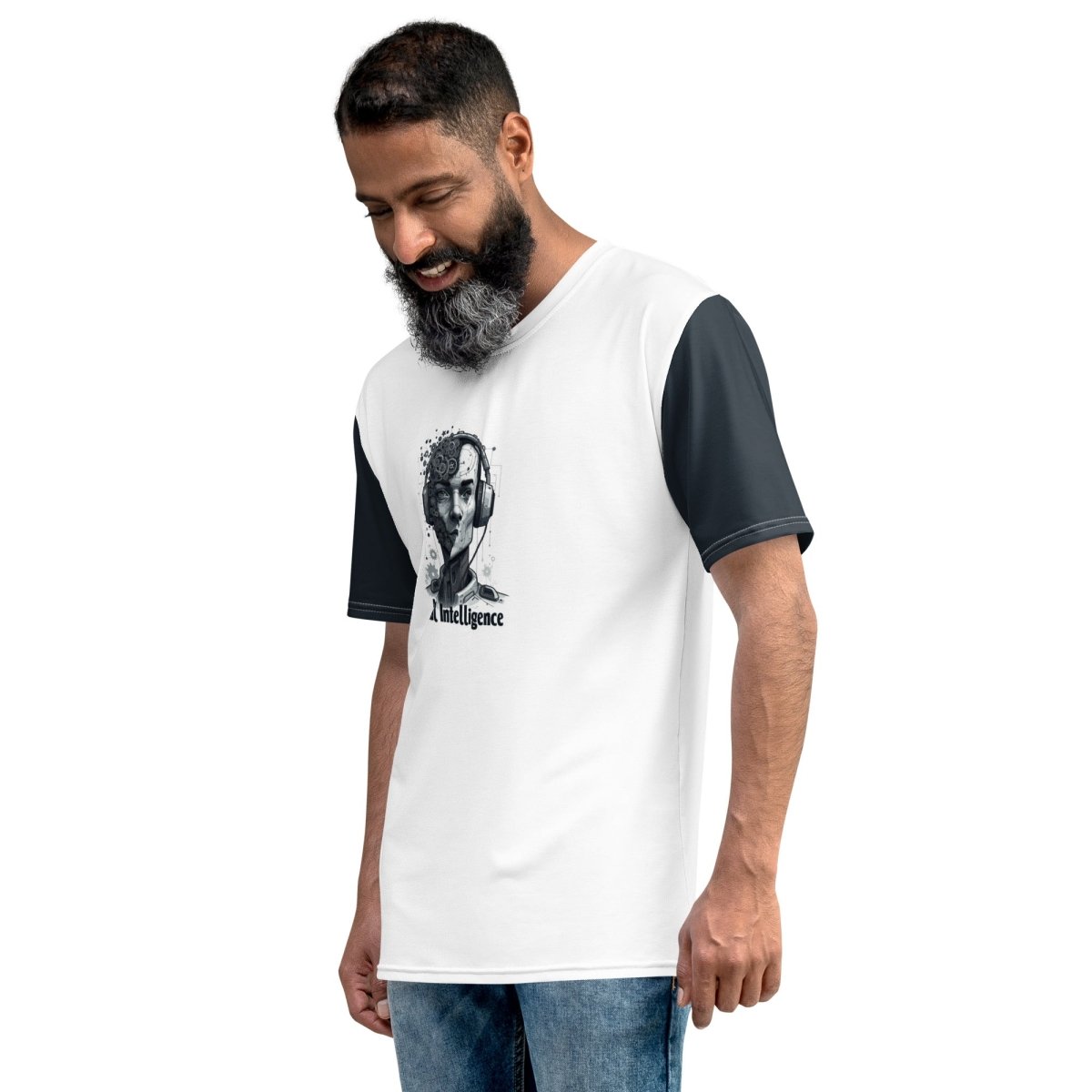 All - Over Print Male Gear Head Robot T-Shirt (men) - M - AI Store