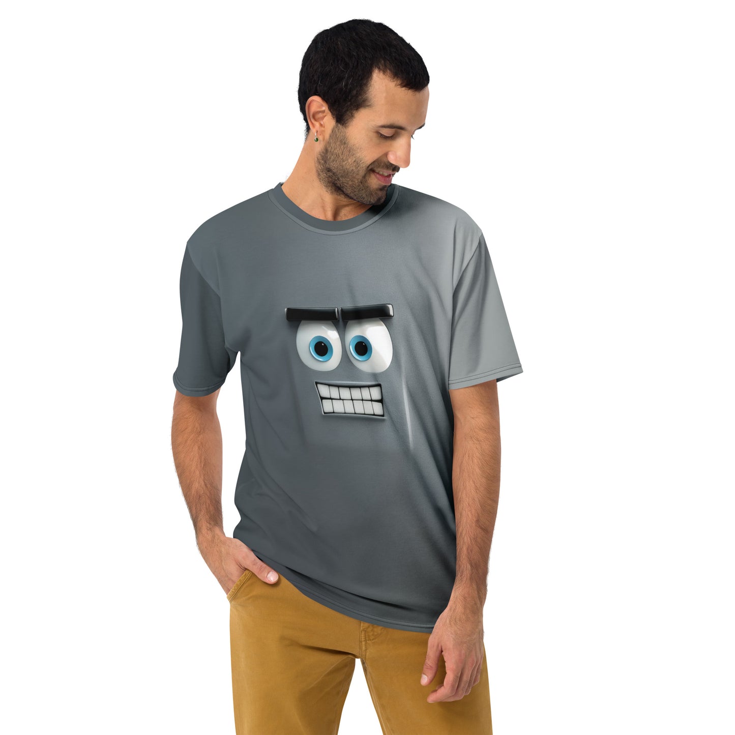 All - Over Print Cute Robot Face T-Shirt 1 (men) - XS - AI Store