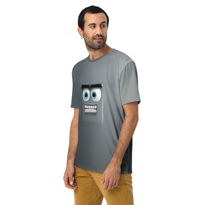 All - Over Print Cute Robot Face T-Shirt 1 (men) - XS - AI Store