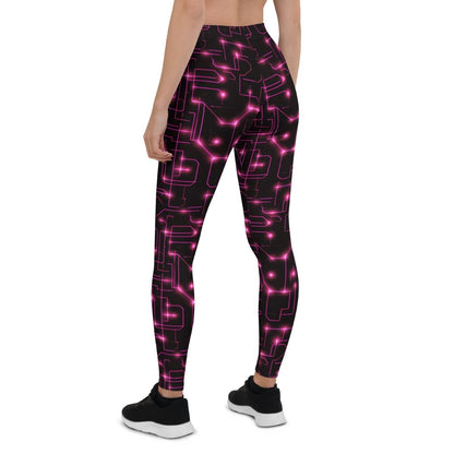 All - Over Print Pink Tron Leggings (women) - XS - AI Store