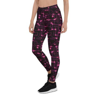 All - Over Print Pink Tron Leggings (women) - XS - AI Store