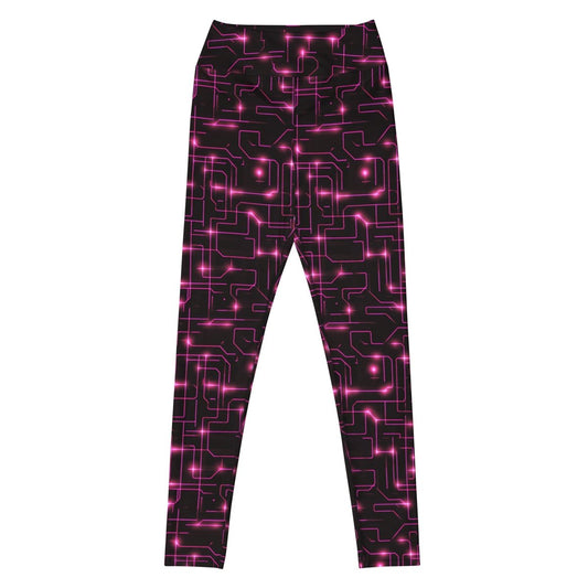 All - Over Print Pink Tron Yoga Leggings (women) - M - AI Store