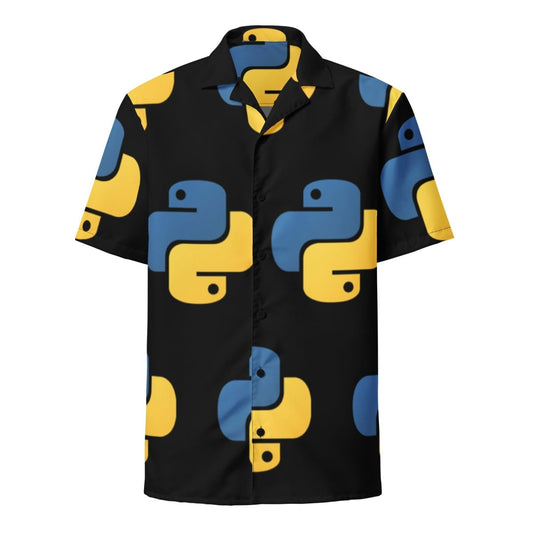 All-Over Print Python Icon Button Shirt (unisex) - AI Store