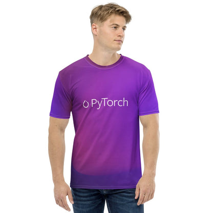 All - Over Print PyTorch White Logo T - Shirt (men) - M - AI Store