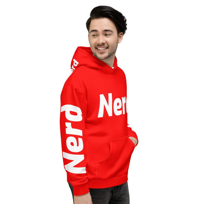 All - Over Print Red Super - Nerd Hoodie (unisex) - 2XS - AI Store