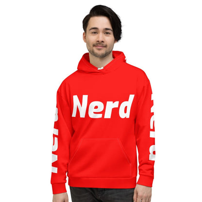 All - Over Print Red Super - Nerd Hoodie (unisex) - 2XS - AI Store