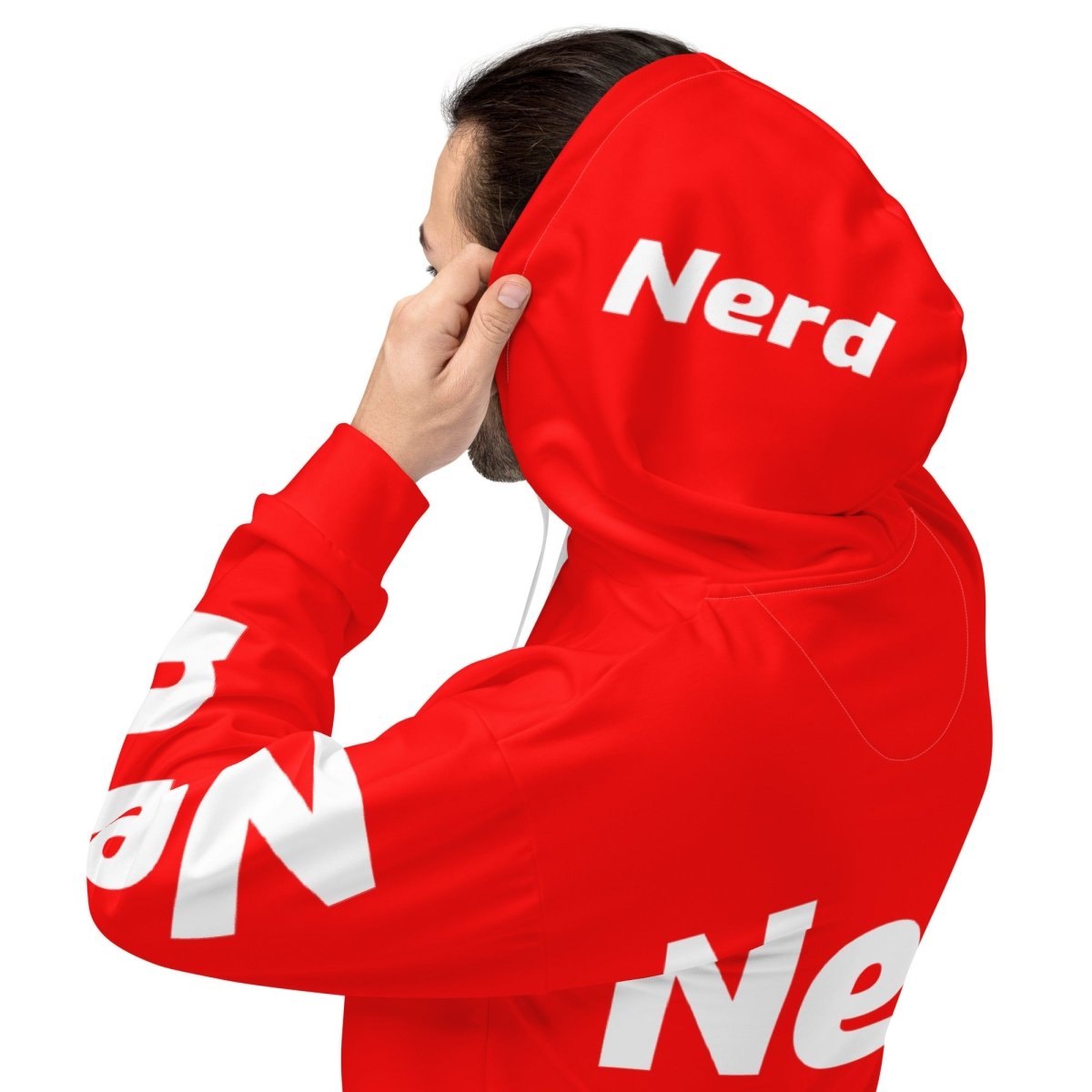 All - Over Print Red Super - Nerd Hoodie (unisex) - 2XS - AI Store