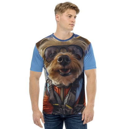 All - Over Print Skydiving Yorkshire Terrier Selfie T - Shirt 2 (men) - M - AI Store