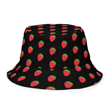 All - Over Print Strawberry Reversible Bucket Hat - XS - AI Store