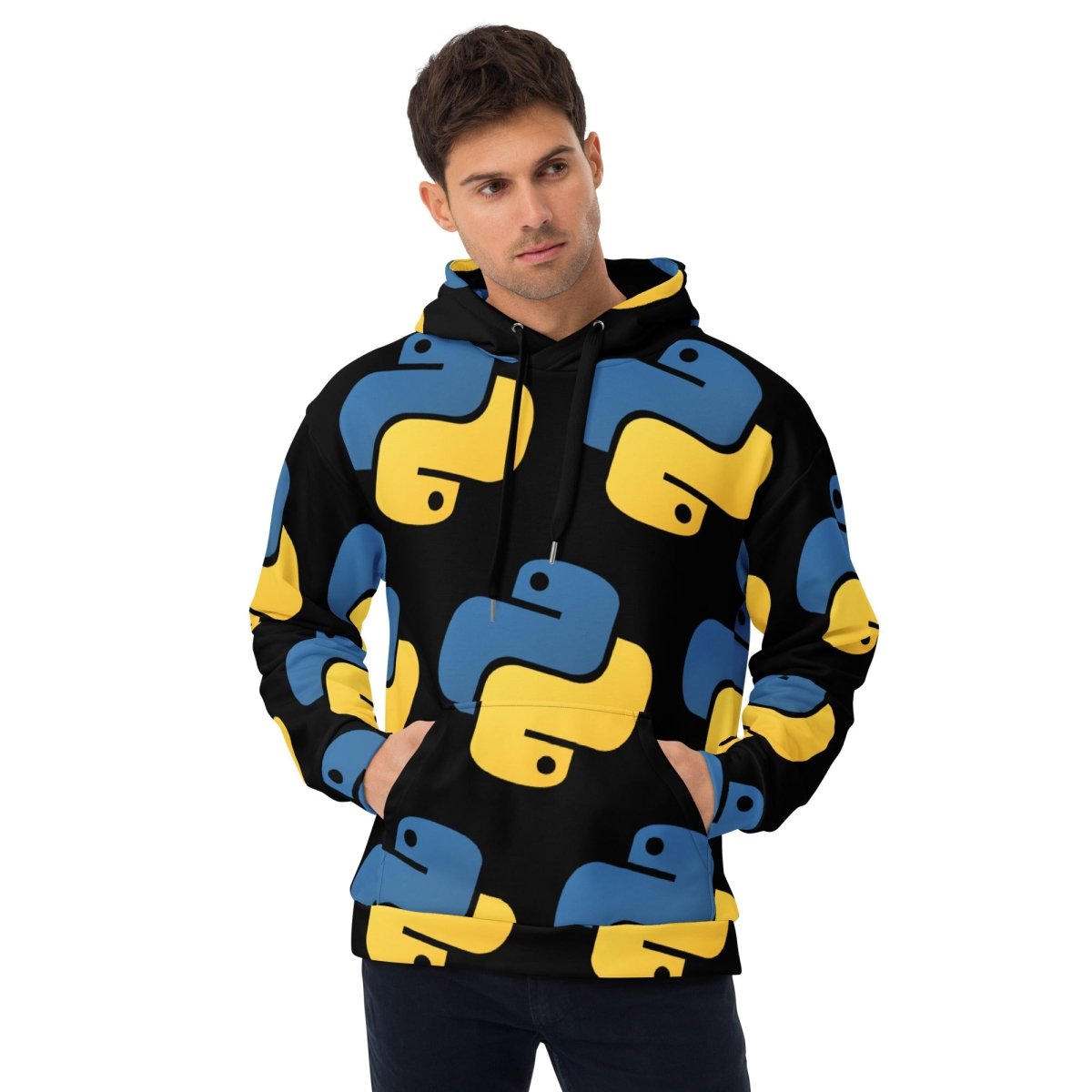 All - Over Print Tilted Python Icon Hoodie (unisex) - M - AI Store
