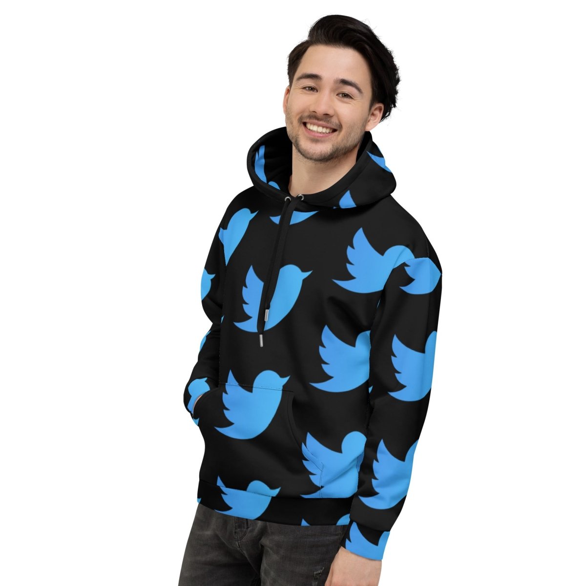 All - Over Print Twitter Icon Hoodie (unisex) - M - AI Store