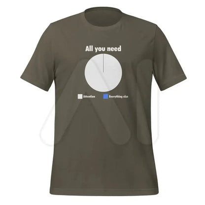 All You Need is Attention Pie Chart T-Shirt 2 (unisex) - Army / M