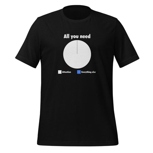 All You Need is Attention Pie Chart T-Shirt 2 (unisex) - Black - AI Store