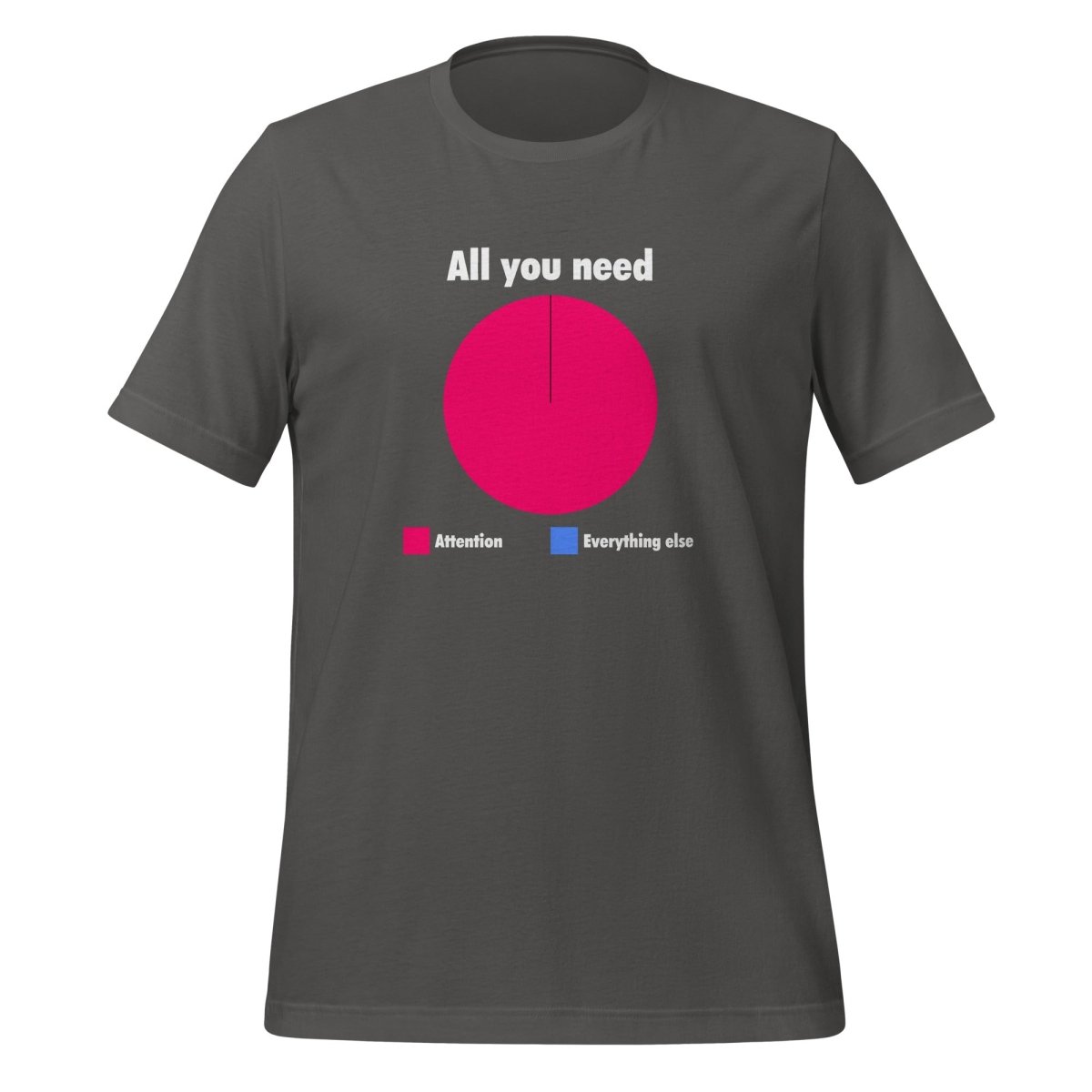 All You Need is Attention Pie Chart T - Shirt (unisex) - Asphalt - AI Store